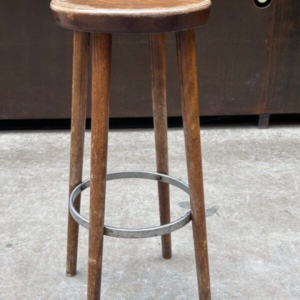 Vintage barkkruk hout